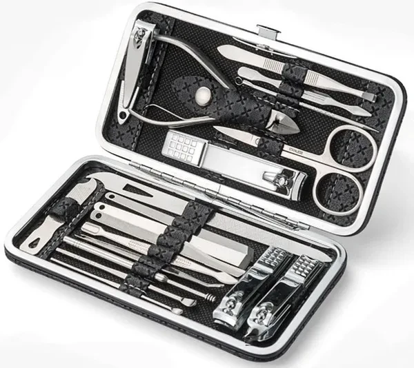 4-19 Pcs Manicure Nail Clippers Set Professional Nail Scissors Pedicure Scissors Stainless Steel Household Portable Manicure