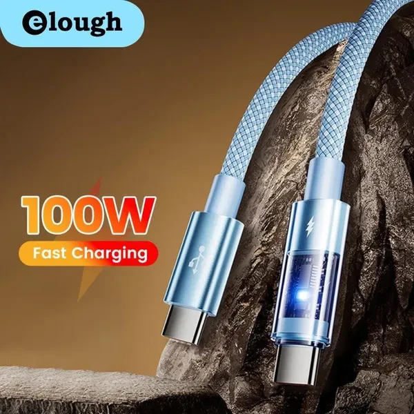 Elough 6A USB Type-C Cable Fast Charging Cable Support for IP15 16 Phones and Other Type-C Interface Mobile Phones