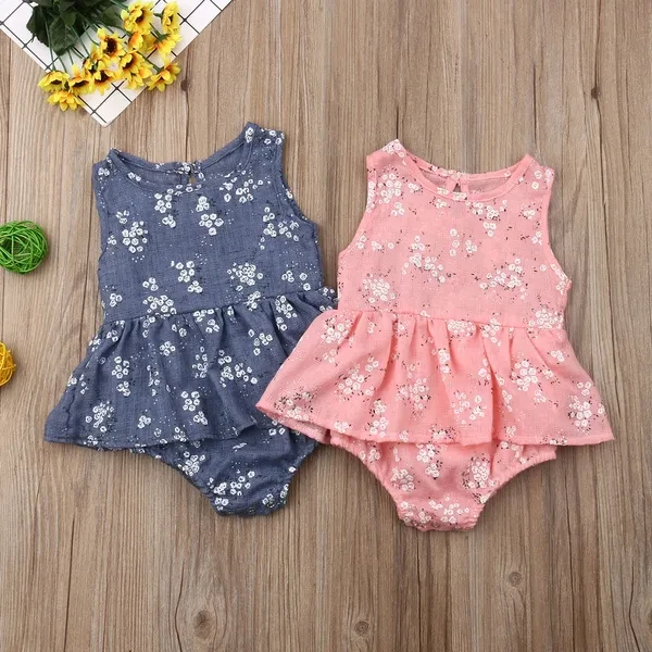 Newborn Baby Girl Romper Floral Bodysuit Jumpsuit Outfits Sunsuit Summer Clothes