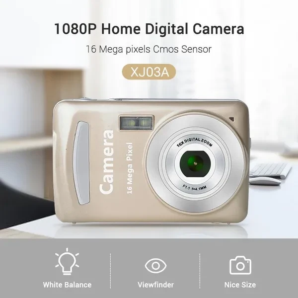 HD 1080P Home Digital Camera Camcorder 16MP Digital SLR Camera 4X Digital Zoom with 1.77 Inch LCD Screen