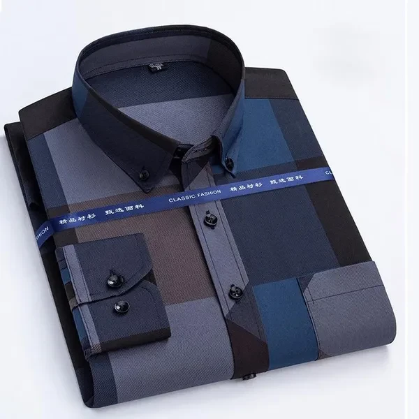 Mens Dress Shirts Long Sleeves Business Formal Button Non Iron Casual Shirts Top