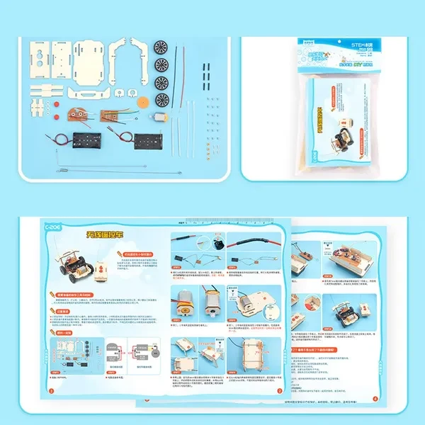 Wooden DIY Remote Control Car Model Kits DIY Science Experiment and Educational STEM Toys for for 8-15 Teens Students POY
