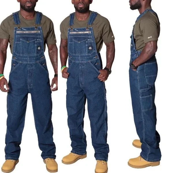 Polyester Lmitation Denim Solid Men Vintage Button Jeans Straight Autumn