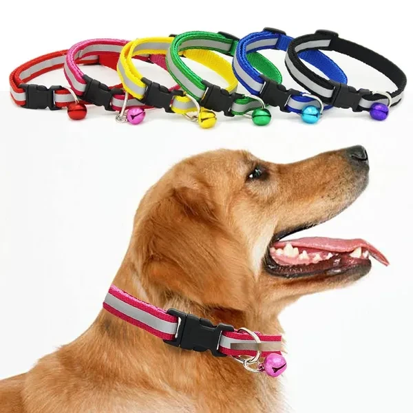 1 Pc Pet Dog Cats Collar with Bell Puppy Adjustable Collar Necklace Pet Accessories