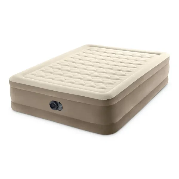 Intex Dura-Beam Deluxe Ultra Plush Air Mattress wBuilt-in Pump, Queen(Open Box)