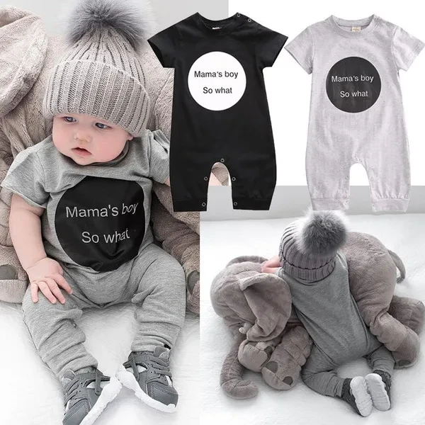 Cute Toddler Newborn Kids Baby Mama&#39;s Boy Cotton Romper Jumpsuit Outfits Clothes