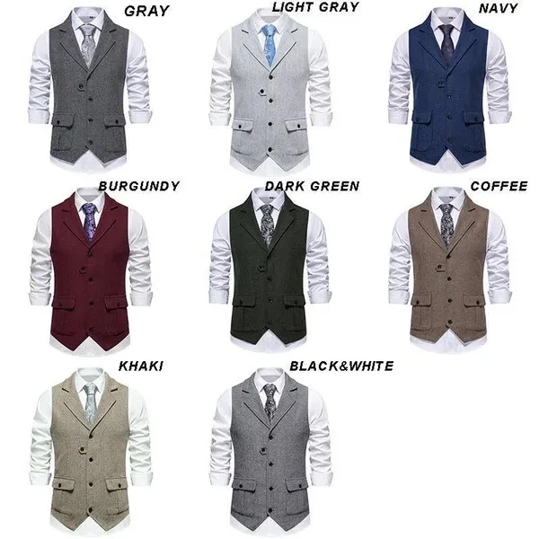 Men's New Multi-color Patchwork Waistcoats Male Casual Suit Vest Sleeveless Jacket Coat Single-breasted Slim Fit Vestcoat for Man