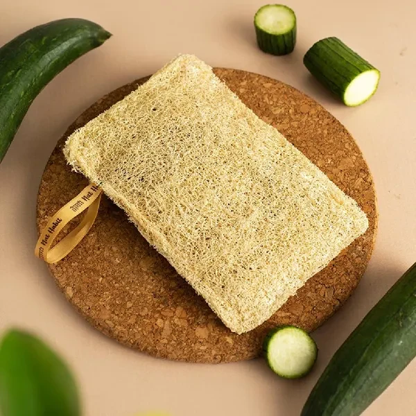 Nat Habit Natural Sun Dried Bath Loofah, Body Sponge & Scrubber for Men & Women | Organic Luffa for Bath Shower Skin Exfoliation (Pack of 2)