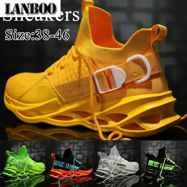 LANBOO New Fashion Trend Men's Breathable Running Shoes Comfortable Sneakers Fashion Shoes Sports Shoes Jogging Shoes Walking Shoes Lightweight Running Shoes