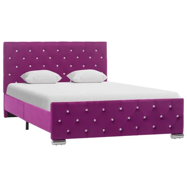 Bed frame purple fabric 120x200 cm Bettrahmen bedframe cadre de lit