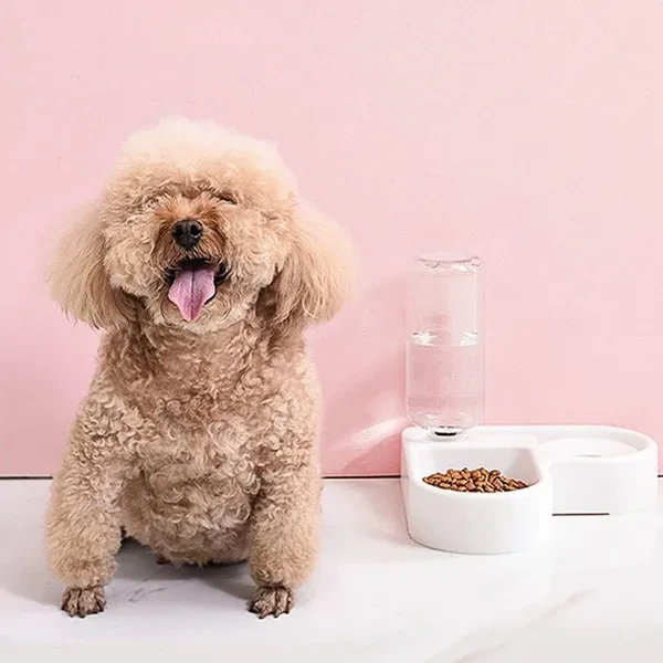 500ml Corner Dog Bowl Pet Automatic Feeder Dog Cat Drinking Bowl for Dog Water Drinking Cat Feeding Large Capacity Dispenser Pet