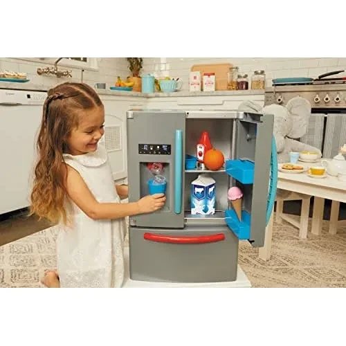 Little Tikes First Fridge Refrigerator with Ice Dispenser Pretend Play Appliance for Kids, Play Kitchen Set with Kitchen Playset Accessories Unique Toy Multi-Color