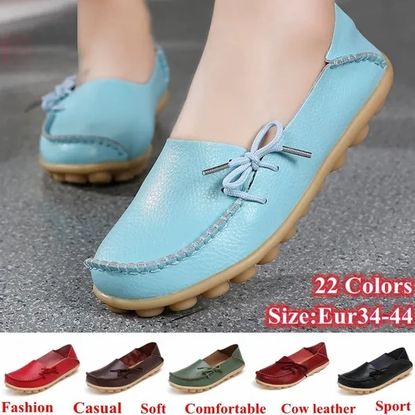 Size33-44,22 Colors Fashion New Hot Sale Vintage Women Casual Shoes Genuine Leather Shoes Candy Color Flat Shoes Soft Comfortable Breathable Shoes