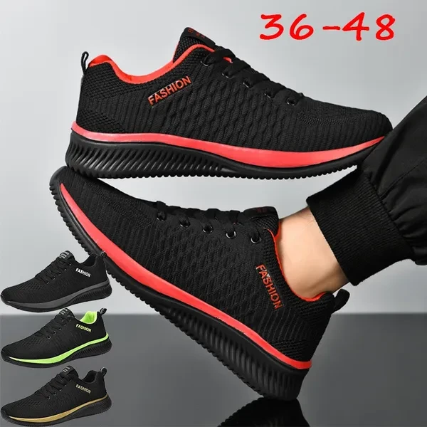 Men's Ultra Lightweight Running Shoes Breathable Mesh Tennis Shoes Non-slip Sport Sneakers for Couple Size 36-48 Chaussures Homme
