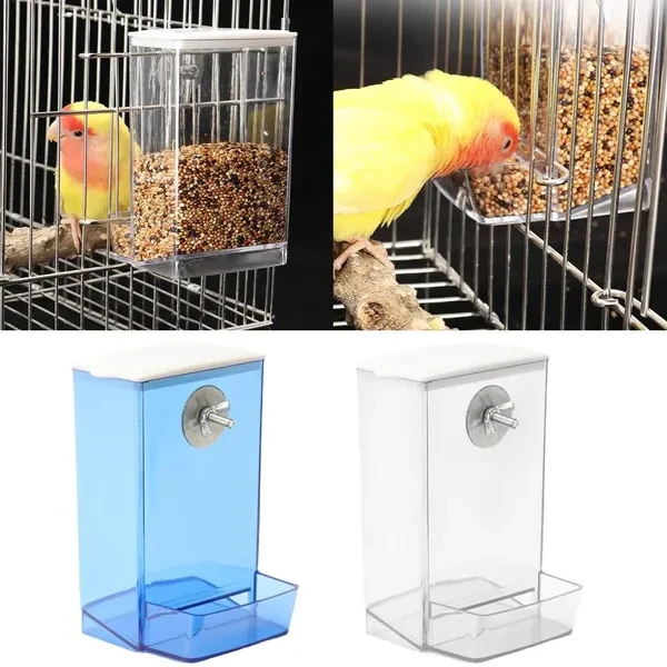 Parrots Automatic Feeder for Feeding Clear Pet Birds No-Spill Feeder Bird Bowl Pet Birds Feeding Supplies MUM