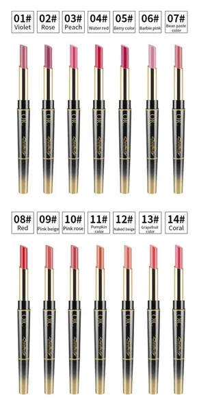 1Pcs Double Ended Long Lasting Lipsticks Matte Lipstick Wateproof Lip Makeup Cosmetics Nude Dark Red Lips Liner Pencil